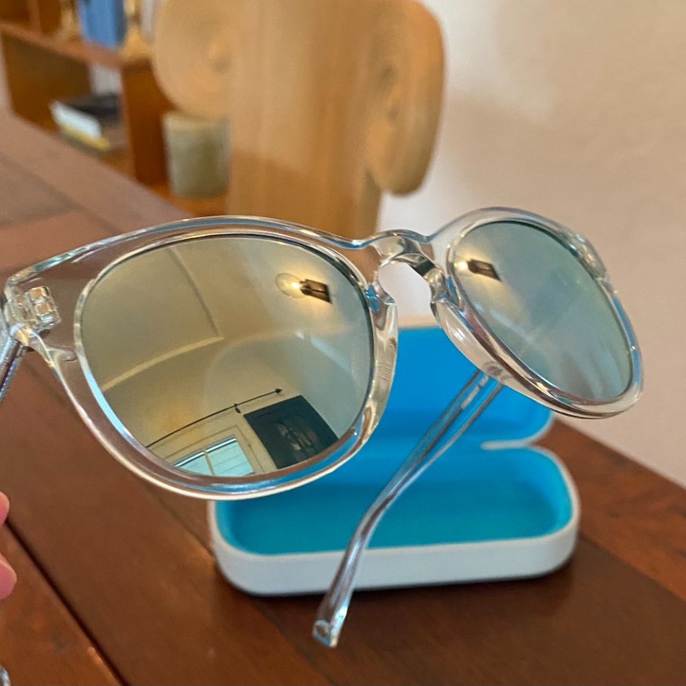 Warby Parker Ormsby Glasses- Crystal Aqua